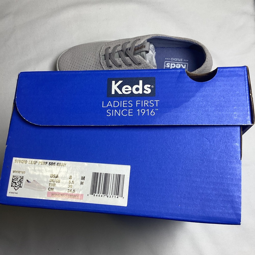 Keds NWT Studio Leap Perf Suede Gray Sneakers Women's Size 8 - Picture 8 of 8